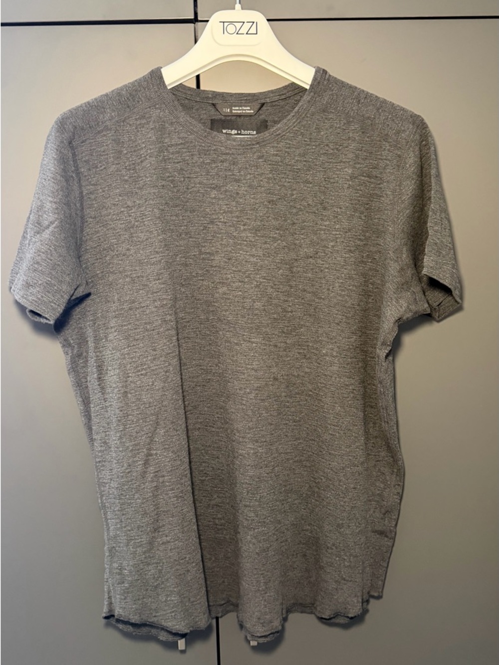 Wings + Horns Heather Gray Short Sleeve Crew Tee - Picture 1 of 4